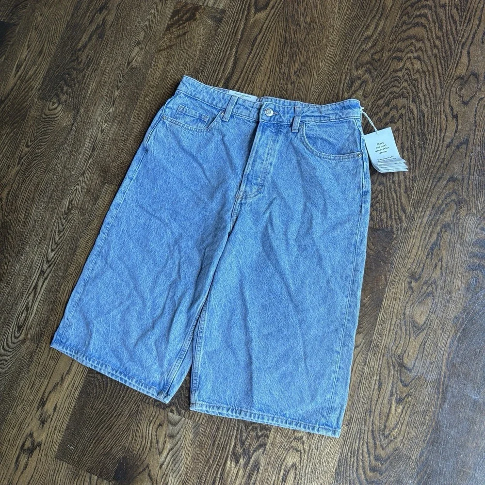 Classic High-Rise Light Blue Denim Shorts